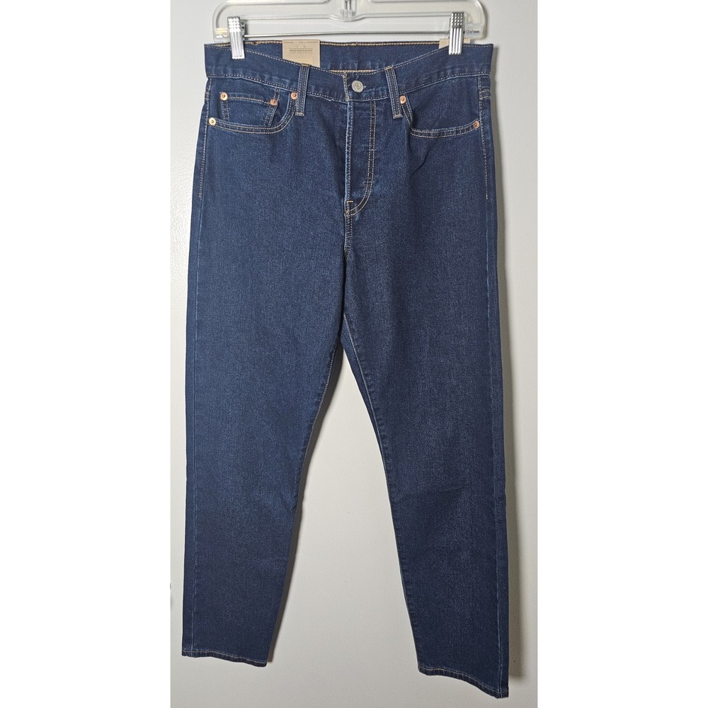 Levi's Wedgie Fit High Rise Button Fly Jeans Stretch Dark Blue Womens Sz 29 NWT
